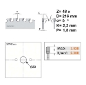 Afbeeldingen van CMT Multi-cirkelzaagblad voor metalen & sandwich panelen 216x30x2.2mm Z48 HW - 226.047.09M