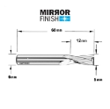 Afbeeldingen van CMT Spiraalfrees met positive snijhoek D=5x12mm L=60mm S=6mm Z2 HWM - 186.650.11