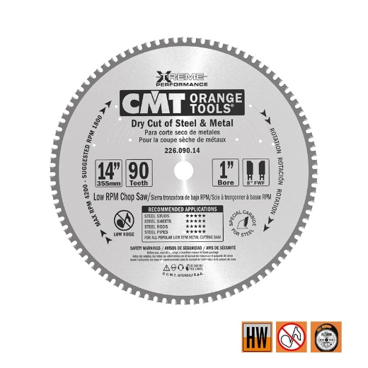 CMT Multi-cirkelzaagblad voor metalen & sandwich panelen 355x25.4x2.2mm Z90 HW - 226.090.14