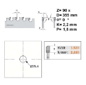 CMT Multi-cirkelzaagblad voor metalen & sandwich panelen 355x25.4x2.2mm Z90 HW - 226.090.14