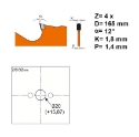 Afbeeldingen van CMT Diamantzaagblad voor sidings, cementvezel & gipsplaat 165x20(+15.87)x1.8mm Z4 DP - 236.165.04H