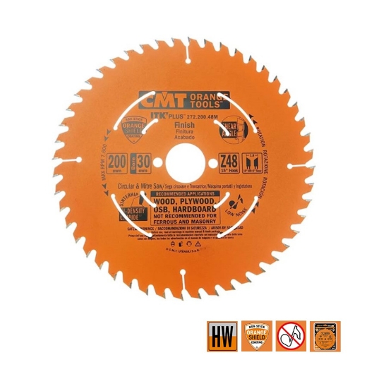 Afbeeldingen van CMT Dun universeel zaagblad voor massief hout & multiplex 200x30x1.8mm Z48 HW - 272.200.48M