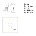 CMT Groefzaag voor lamellenverbindingen 100x22x3.96mm Z8 HW - 241.008.04