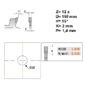 Afbeeldingen van CMT Groefzaag voor plaatmateriaal & massief hout 150x35x2mm Z12 HW - 240.020.06R