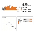 Afbeeldingen van CMT Dunne schulp-en afkortzaag voor massief hout & multiplex 160x20(+16)x1.8mm Z24 HW - 271.160.24H