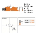 Afbeeldingen van CMT Dunne schulp-en afkortzaag voor massief hout & multiplex 235x30(+25)x2.4mm Z36 HW - 271.235.36M