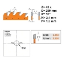 Afbeeldingen van CMT Dunne schulp-en afkortzaag voor massief hout & multiplex 250x30x2.4mm Z42 HW - 271.250.42M