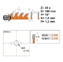 Afbeeldingen van CMT Dun universeel zaagblad voor massief hout & multiplex 160x20(+16)x1.8mm Z40 HW - 272.160.40H