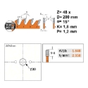 Afbeeldingen van CMT Dun universeel zaagblad voor massief hout & multiplex 200x30x1.8mm Z48 HW - 272.200.48M