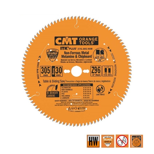 Afbeeldingen van CMT Dun zaagblad voor non-ferro metalen en composiet 305x30x2.8mm Z96 HW - 276.305.96M