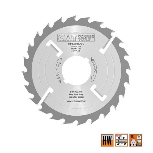 Afbeeldingen van CMT Dik meerbladzaag met ruimertanden voor massief hout 300x80x4mm Z28 HW - 277.024.12W