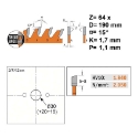 Afbeeldingen van CMT Dunne fijne afkortzaag voor massief hout en beplakte plaat 190x30(+20 +16)x1.7mm Z64 HW - 273.190.64M