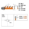 Afbeeldingen van CMT Dunne fijne afkortzaag voor massief hout en beplakte plaat 300x30x2.6mm Z96 HW - 273.300.96M