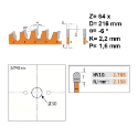 Afbeeldingen van CMT Dun zaagblad voor non-ferro metalen en composiet 216x30x2.2mm Z64 HW - 276.216.64M