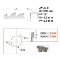 Afbeeldingen van CMT Dik meerbladzaag met ruimertanden voor massief hout 350x70x4.2mm Z30 HW - 277.024.14V