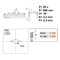 Afbeeldingen van CMT Schulp-en meerbladzaag voor massief hout 300x30x3.2mm Z28 HW - 278.028.12M