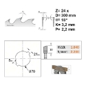 Afbeeldingen van CMT Meerbladzaag met ruimertanden voor massief hout 300x70x3.2mm Z24 HW - 279.024.12V