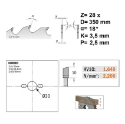 Afbeeldingen van CMT Meerbladzaag met ruimertanden voor massief hout 350x30x3.5mm Z28 HW - 279.028.14M