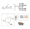 Afbeeldingen van CMT Meerbladzaag met ruimertanden voor massief hout 350x80x3.5mm Z28 HW - 279.028.14W