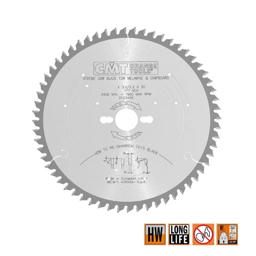 Afbeeldingen van CMT Zaagblad voor HPL & kunststof 220x30x3.2mm Z63 HW - 281.063.09M