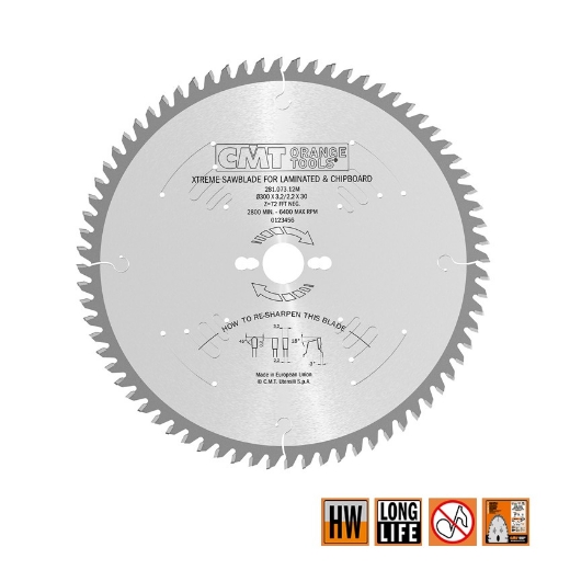 Afbeeldingen van CMT Zaagblad voor HPL & kunststof 300x30x3.2mm Z72 HW - 281.073.12M
