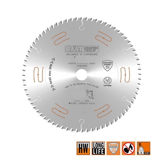 Afbeeldingen van CMT Geluidsarme zaag met chroom-coating voor HPL & kunststof 350x30x3.2mm Z84 HW - 281.684.14M