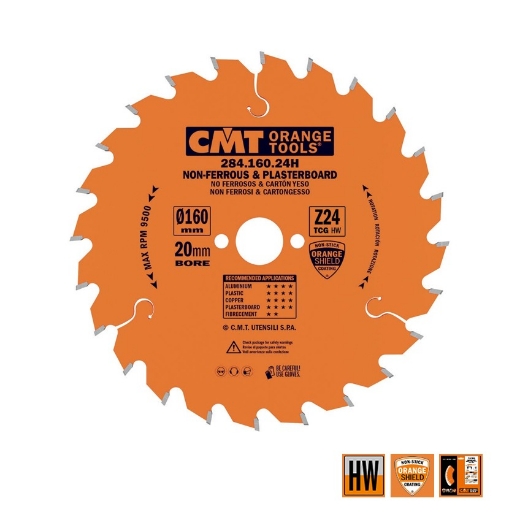Afbeeldingen van CMT Cirkelzaagblad voor aluminium & composiet 160x20x2.2mm Z24 HW - Y284.160.24H