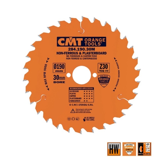 Afbeeldingen van CMT Cirkelzaagblad voor aluminium & composiet 190x30x2.6mm Z30 HW - Y284.190.30M