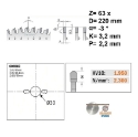 Afbeeldingen van CMT Zaagblad voor HPL & kunststof 220x30x3.2mm Z63 HW - 281.063.09M