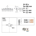 Afbeeldingen van CMT Zaagblad voor HPL & kunststof 250x30x3.2mm Z60 HW - 281.061.10M