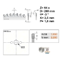 Afbeeldingen van CMT Zaagblad voor HPL & kunststof 260x30x2.5mm Z64 HW - 281.065.11M