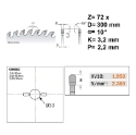 Afbeeldingen van CMT Geluidsarme zaag met chroom-coating voor HPL & kunststof 300x30x3.2mm Z72 HW - 281.672.12M