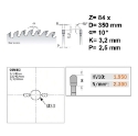 Afbeeldingen van CMT Geluidsarme zaag met chroom-coating voor HPL & kunststof 350x30x3.2mm Z84 HW - 281.684.14M