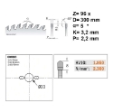 Afbeeldingen van CMT Geluidsarme zaag met chroom-coating voor HPL & kunststof 300x30x3.2mm Z96 HW - 281.696.12M