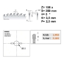 Afbeeldingen van CMT Geluidsarme zaag met chroom-coating voor HPL & kunststof 350x30x3.5mm Z108 HW - 281.708.14M