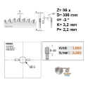 Afbeeldingen van CMT Geluidsarm zaag met chroom -coating zonder voorrits-unit voor HPL & kunststof 300x30x3.2mm Z96 HW - 281.697.12M