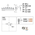 Afbeeldingen van CMT Geluidsarm zaag met chroom -coating zonder voorrits-unit voor HPL & kunststof 250x30x3.2mm Z80 HW - 281.681.10M