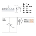 Afbeeldingen van CMT Opdeelcirkelzaagblad voor MDF, HDF, HPL & Volkern 350x30x4.4mm Z72 HW - 282.072.14M