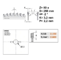Afbeeldingen van CMT Geluidsarm zaagblad voor fijne afwerking, voor melamine & dunne houtsoorten 250x30x3.2mm Z80 HW - 283.680.10M