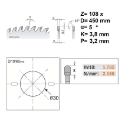 Afbeeldingen van CMT Cirkelzaag voor non-ferro metalen & composiet 450x30x3.8mm Z108 HW - 284.108.18M