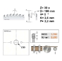 Afbeeldingen van CMT Cirkelzaagblad voor aluminium & composiet 190x30x2.6mm Z30 HW - Y284.190.30M