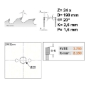 Afbeeldingen van CMT Universele cirkelzaag voor draagbare machines, voor massief hout & multiplex 190x20x2.6mm Z24 HW - 291.190.24H