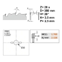 Afbeeldingen van CMT Schulpzaag voor massief hout 350x30x3.5mm Z28 HW - 293.028.14M