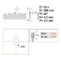 Afbeeldingen van CMT Schulpzaag voor massief hout 350x35x3.5mm Z28 HW - 293.028.14R