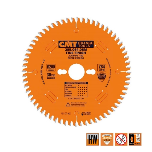 Afbeeldingen van CMT Zaagblad voor fijne afwerking, voor massief hout 200x30x3.2mm Z64 HW - 285.064.08M