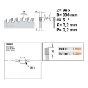 Afbeeldingen van CMT Zaagblad voor fijne afwerking, voor massief hout 300x30x3.2mm Z96 HW - 285.096.12M