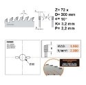 Afbeeldingen van CMT Geluidsarme HW afkortzaag geschikt voor massief hout 300x30x3.2mm Z72 HW - 285.672.12M