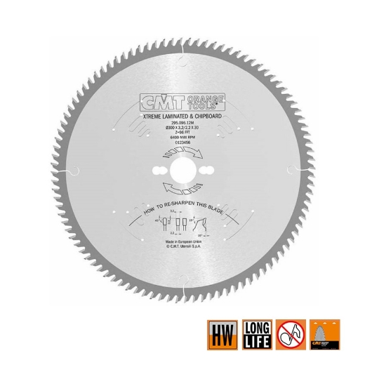 Afbeeldingen van CMT Platenzaag voor plaatmateriaal 300x30x3.2mm Z96 HW - 295.096.12M