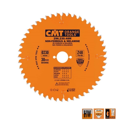 Afbeeldingen van CMT Cirkelzaag voor non-ferro metalen & harde materialen 230x30x2.8mm Z48 HW - 296.230.48M