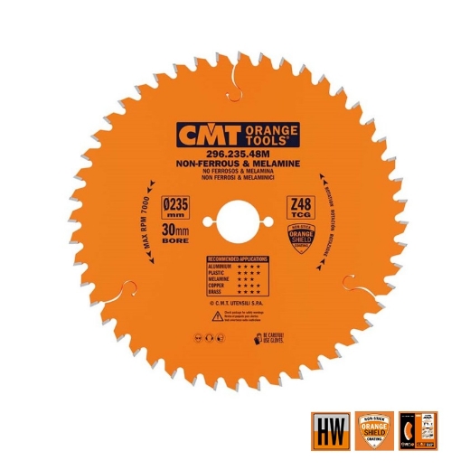 Afbeeldingen van CMT Cirkelzaag voor non-ferro metalen & harde materialen 235x30x2.8mm Z48 HW - 296.235.48M